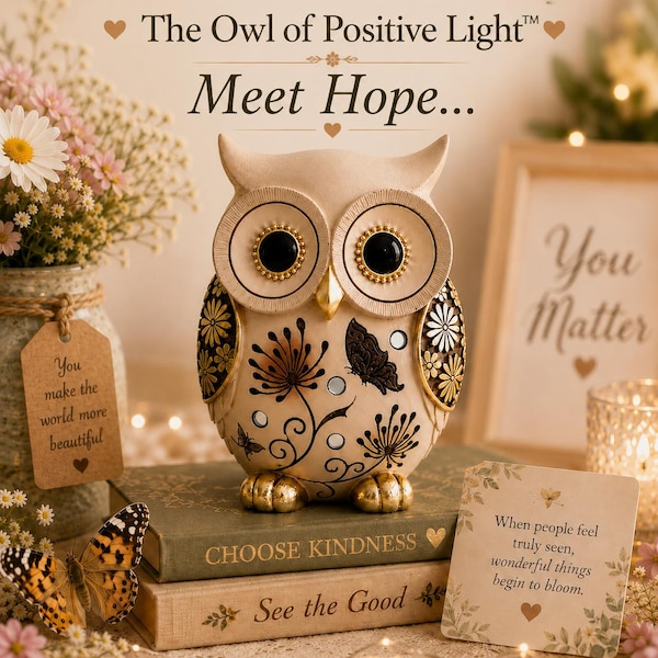 Hope Owl Figurine | Positive Light Keepsake with Story Card (5.5")