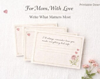 Druckbare Erinnerungskarten für Mama, Muttertagsgeschenk, ausfüllbare Erinnerungskarten