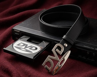 Riem met dvd-gesp - uniseks ontwerp, nostalgische stijl voor jeans, trendy tailleaccessoire