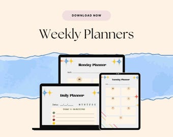 Jährliche Tages-Wochenplaner: Produktivitäts-Organizer (druckbar)