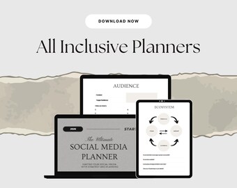 Social Media Planer: Inhalt Plan, Wachstumstracker für Werbung (Printable)