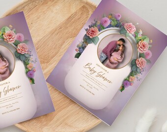 Babyparty Vorlage Bearbeitbar | Druckbare und Herunterladbare Einladen