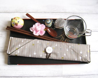 Straw pouch, reuseable cutlery case, straw bag, straw kit pouch. chopsticks case CH-024