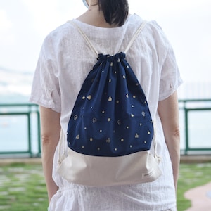 Drawstring backpack/ Cotton backpack/ Drawstring bag/ handmade backpack/ Gym bag/ Swim bag ~ Mickey (B170)