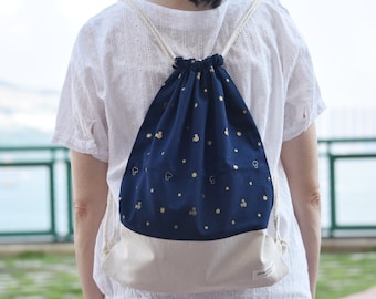 SALE Drawstring backpack/ Cotton backpack/ Drawstring bag/ handmade backpack/ Gym bag/ Swim bag ~ Mickey (B170) RS