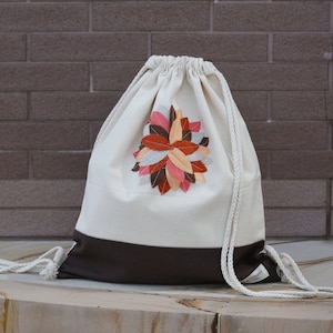 SALE Drawstring backpack/ Cotton backpack/ Drawstring bag/ handmade backpack/ Gym bag/ Swim bag ~ (B171) RS