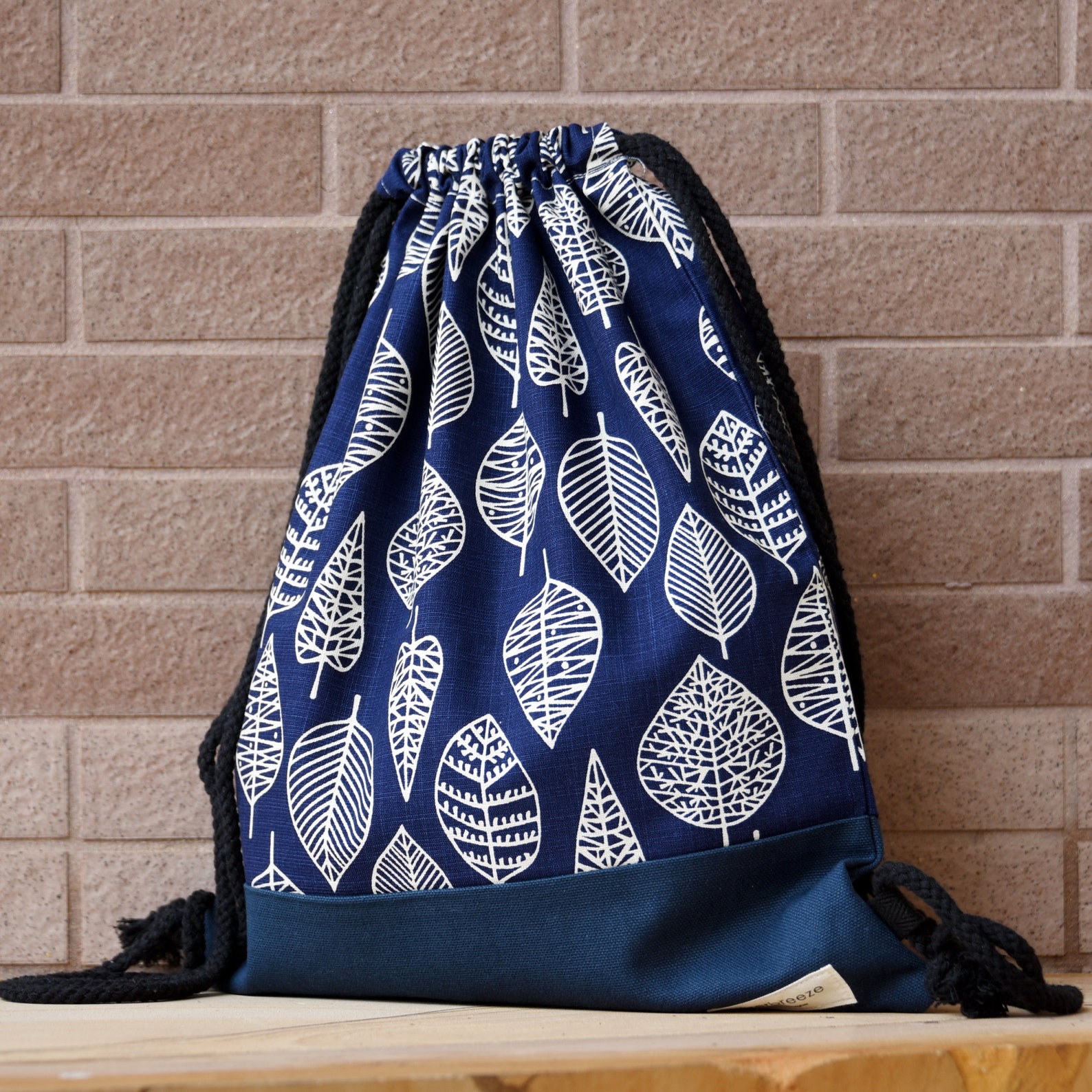 Drawstring Backpack/ Cotton Backpack/ Drawstring Bag/ Handmade Etsy