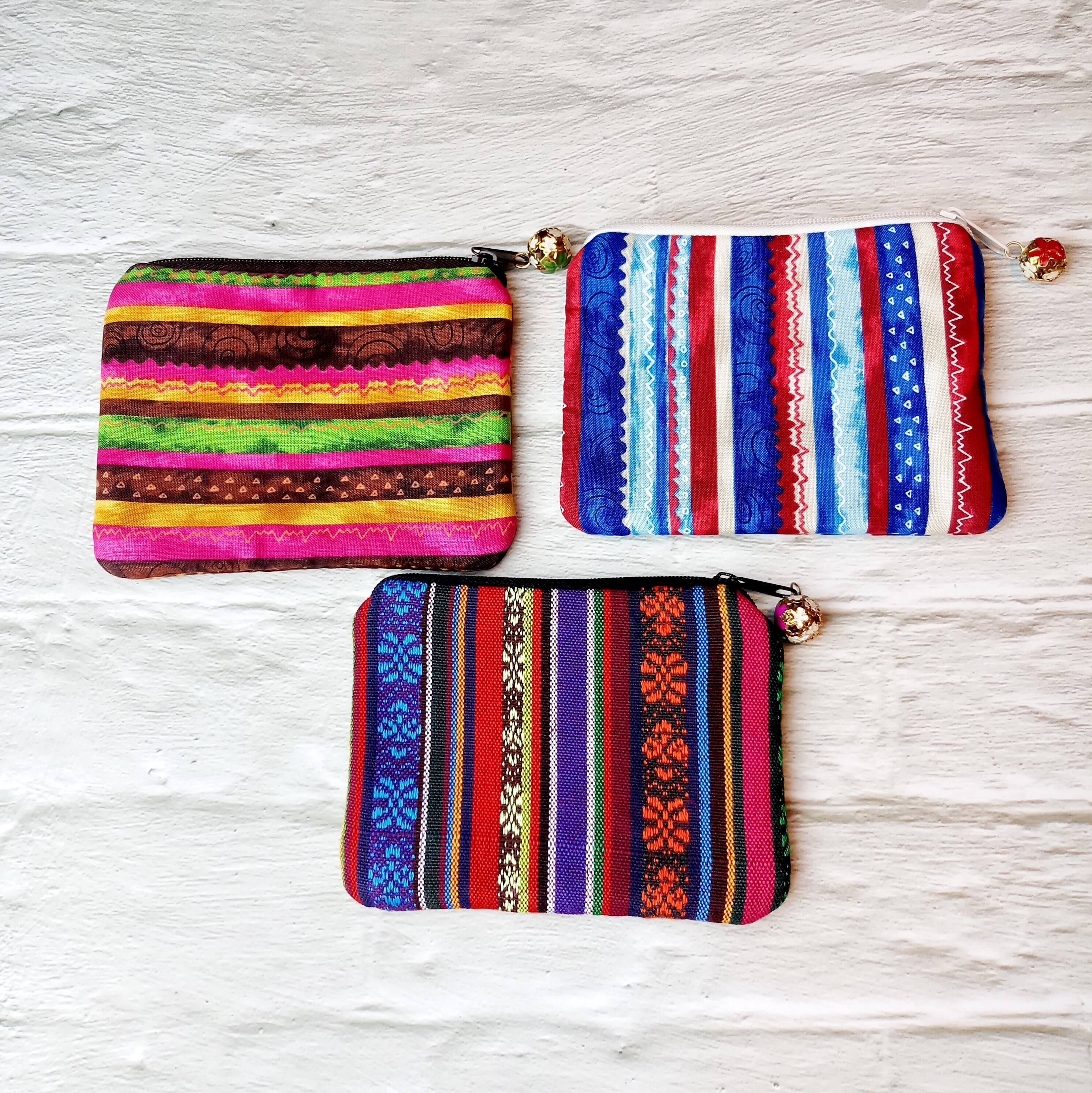 小物 Mini Spring Pouch DECI OVY Small Zipper Pouch, Fabric Coin Purse, Rifle Paper Co Floral