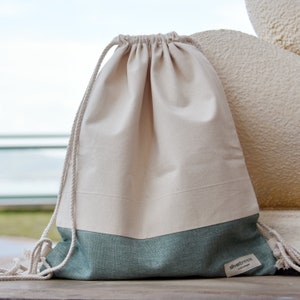 Kordelzugbeutel/ Baumwollrucksack/ Zugbeutel/ handgemachter Rucksack/ Turnbeutel/ Schwimmbeutel ~ Grün (B132)
