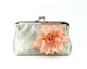 Hochzeitstasche, Abendtasche, Partytasche Chiffon Blume Clutch, Hochzeit Geldbörse, Braut Brautjungfern Geschenk CH003