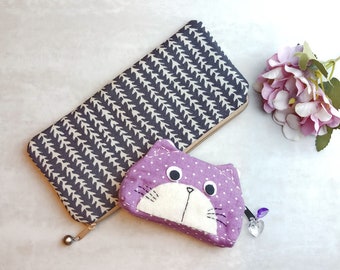 Juego de 2: Estuche grande con cremallera, Estuche para lápices, Neceser, Estuche pequeño con cremallera, Monedero (PS-70)