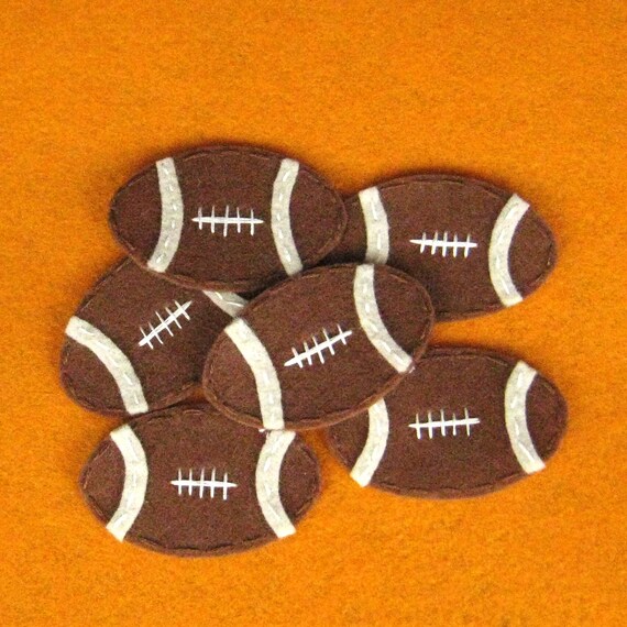 Items similar to Handmade felt football appliques set of 6 pcs (A158
