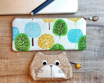 Juego de 2: Estuche grande con cremallera, Estuche para lápices, Neceser, Estuche pequeño con cremallera, Monedero (PS-57)