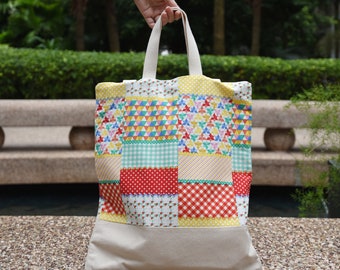 SALE Handmade Tote Bag / Tote Bag / Large Tote Bag / Shoulder Bag ~ Patchwork (SB02) RS