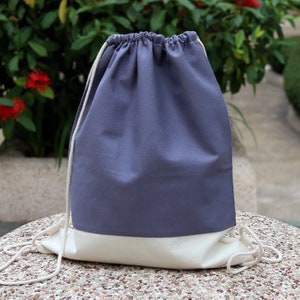 Kordelzugbeutel/ Baumwollrucksack/ Zugbeutel/ handgemachter Rucksack/ Turnbeutel/ Schwimmbeutel ~ Grau (B12)