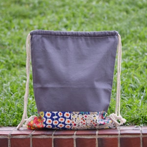 Drawstring backpack/ Cotton backpack/ Drawstring bag/ handmade backpack/ Gym bag/ Swim bag ~ (B178)