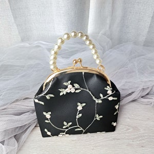 Kanten clutch, avondtasje, feesttasje, zwarte kanten clutch, trouwportemonnee, bruidscadeau CH017