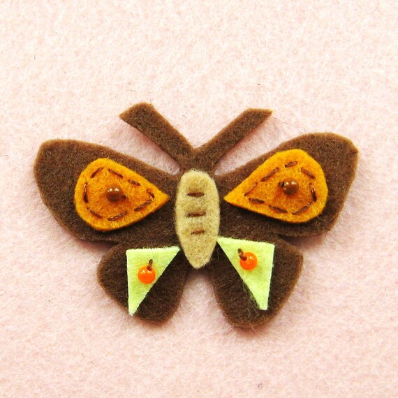 Items similar to Handmade butterfly felt appliques set of 6 pcs (A138