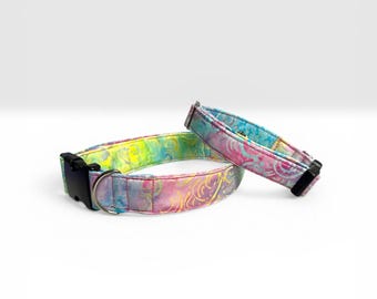 Pastel Watercolor Swirl Pet Collar