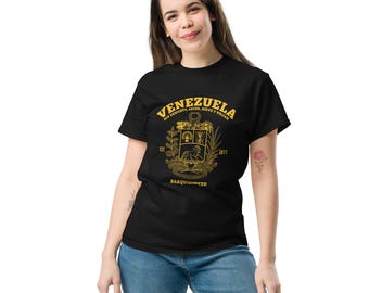 Klassisches Unisex-T-Shirt mit dem Wappen des venezolanischen Kulturerbes im Vintage-Stil – Venezolanischer Stolz & Klassisches Emblem von Barquisimeto