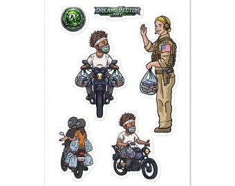 Aufkleberbogen für Motorradlieferungen: Möchten Sie essen?
