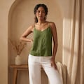 100% Linen strap top, Linen tank top, Organic linen tank women, Natural linen top, Summer linen top,Linen sleeveless top,Plus size linen top product logo