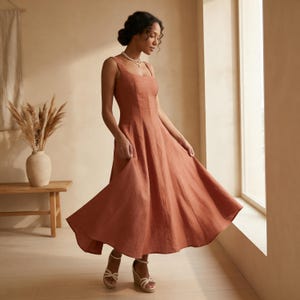 knee length dresses for ladies Portofino Linen Dress - Made in Italy main image 0