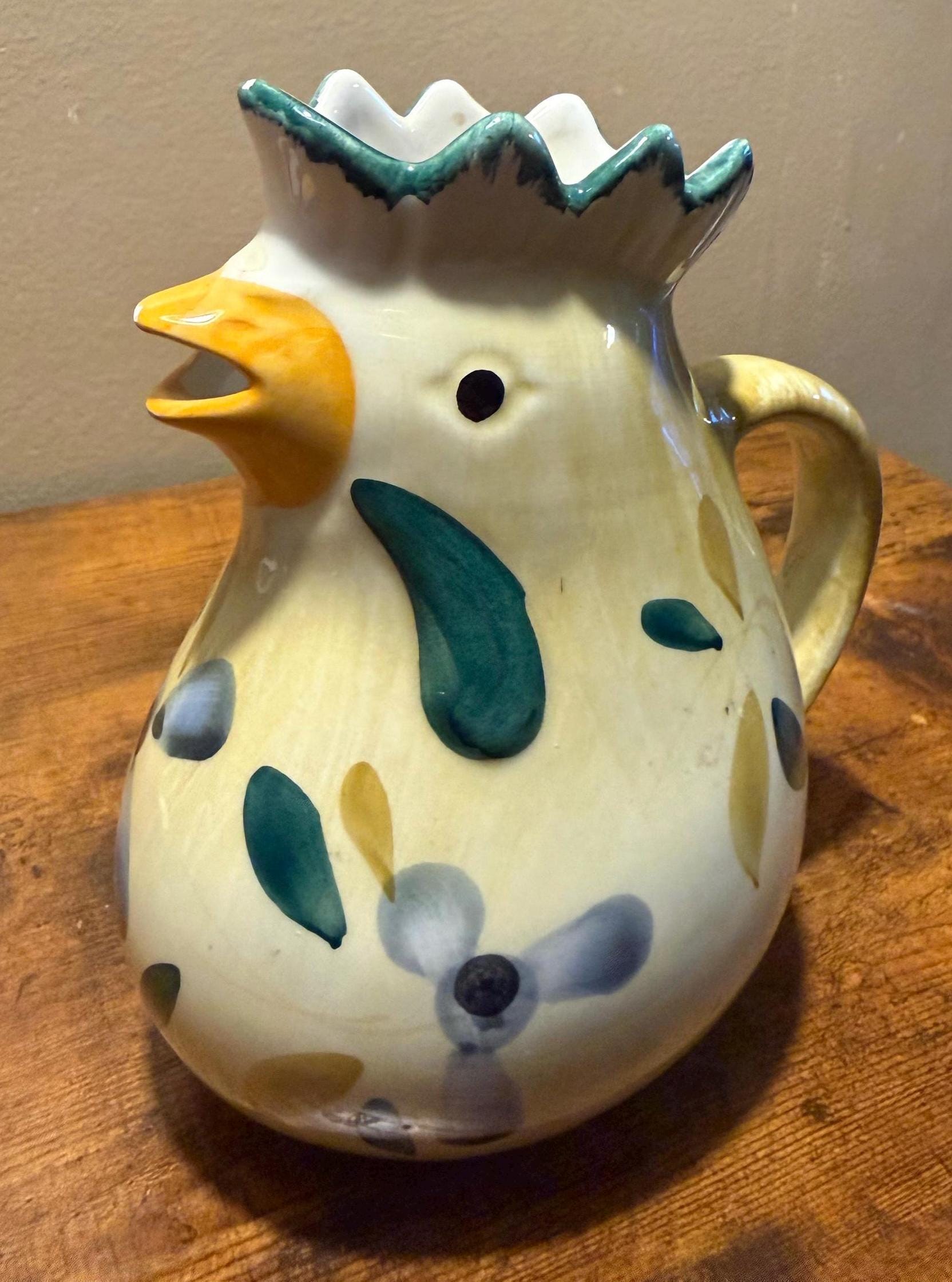 Vintage Chicken Pitcher - Etsy
