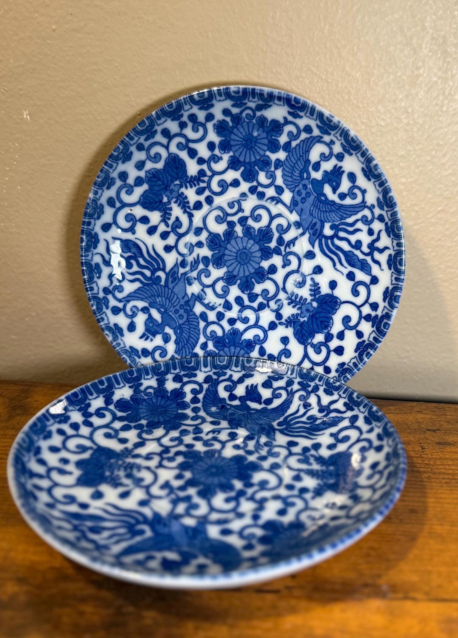 Japan Phoenix Bird Blue White - Etsy