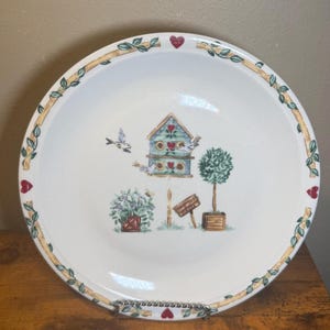 Vintage Thomson Pottery Birdhouse Serving Bowls – Set of 2, Country Hearts Stoneware
