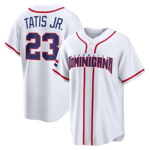 Camiseta de béisbol de Tatis Jr., número 23, República Dominicana, poliéster blanco, para hombre/joven.