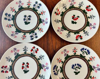 Vintage Taste Setter Sigma Victory Garden Plates (Set of 4) – Berry Botanical Porcelain