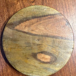 Vintage Hand-Carved Collapsible Wooden Basket | 3-Compartment Fruit Bowl, Trivet, Snack Tray image 3