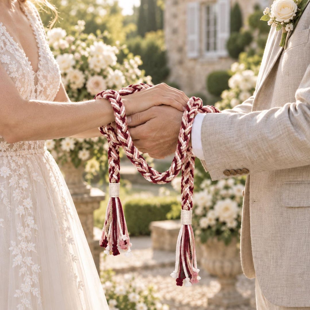 Custom Handfasting Cord With With 3 Colors, Wedding Ceremony Braid Custom Handfasting Cord With With 3 Colors, Wedding Ceremony Braid