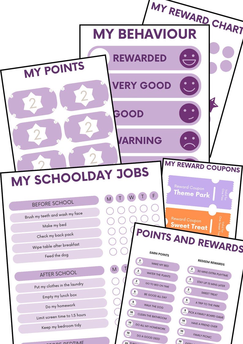 Reward System for Kids | Printable Kids Reward Chart | Chore Bucks ...