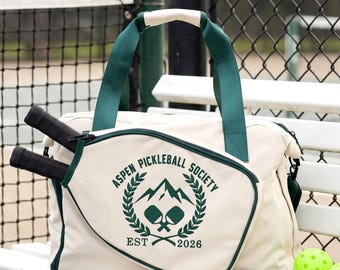 Custom Mens Pickleball Bag, Embroidered Sports Duffel, Retirement Gift for Him, Pickleball Lover Gift, Personalized Husband Anniversary Gift