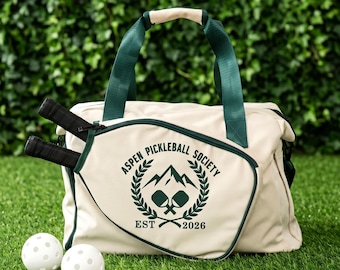 Personalized Pickleball Bag for Men, Custom Embroidered Duffel with Shoe Compartment, Father's Day Gift for Dad, Grandpa Pickleball Gifts