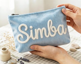 Custom Name Makeup Bag, Personalized Quilted Cosmetic Bag, Embroidered Bridesmaid Gift, Puffer Toiletry Bag, Travel Pouch, Mother's Day Gift