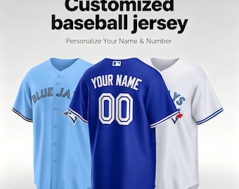 Camiseta de béisbol personalizada de los Blue Jays, nombre y número personalizados, camisetas deportivas de equipo, camiseta de boda, regalo bordado