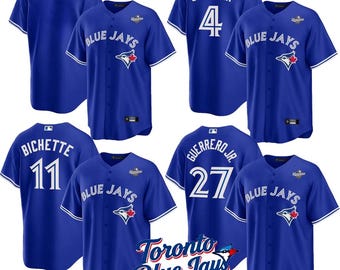 Gepersonaliseerde Toronto Blue Jays Royal Jersey, aangepaste naam en nummer, geborduurd cadeau