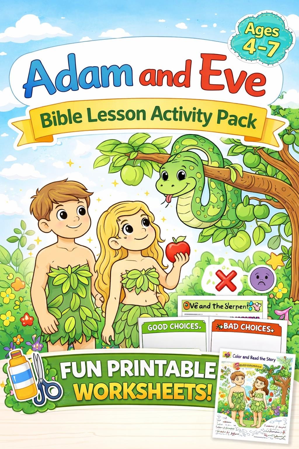 Adam and Eve| Sunday School Lesson - Etsy
