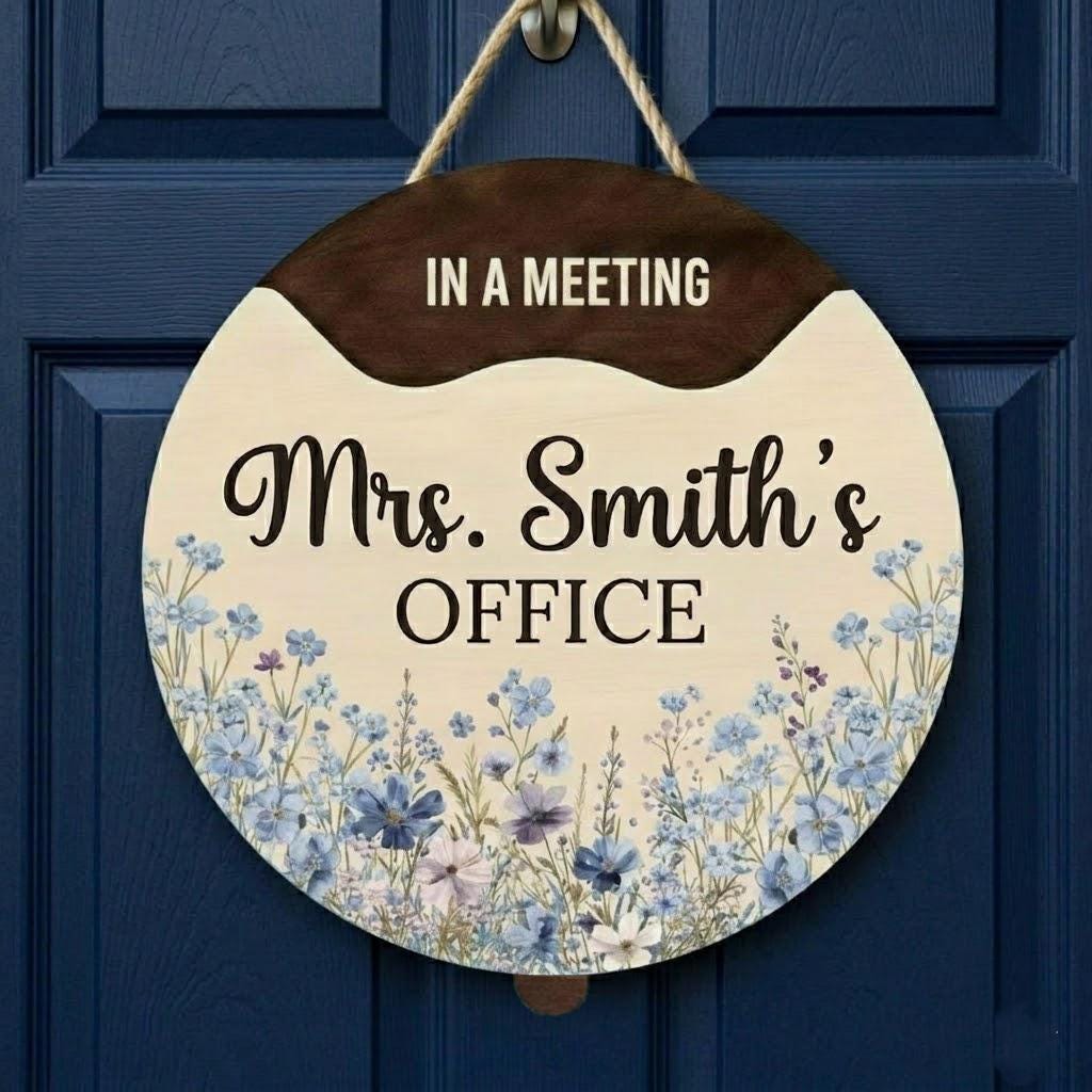 Personalized Rotating Office Door Sign, Custom Work Status Spinner ...