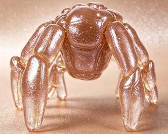 Realistische reuzenkrab squishy in amberkleurige glitter TPE - 15 cm slow-rise speelgoed met scharnierende poten en oceaantextuur voor stressverlichting