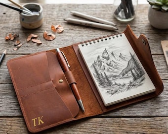 Capa para caderno de desenho 100% em couro genuíno, Capa personalizada para caderno de desenho, Capa sob medida para caderno de desenho, Capa para caderno de desenho A5, Capa para bloco de desenho