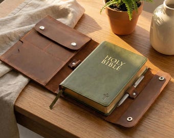 100% Genuine leather Bible cover, Personalized leather Bible cover, Custom size Bible case, Engraved Bible case, Leather Bible sleeve
