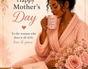 Soft Life Mom Muttertagskarte | Floral Faith Grußbild (Digital Download)
