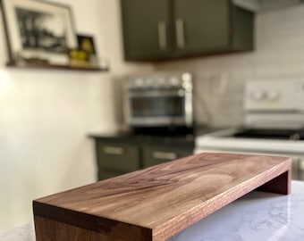 Walnut Wood Riser Stand | Minimalist Kitchen Counter Display Shelf