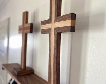 Tabletop Cross | Walnut Cross | Christian Decor