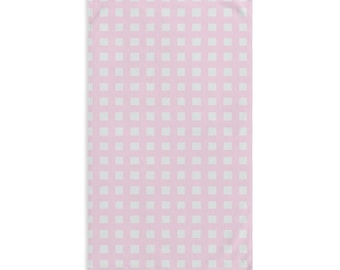 Toalla de mano de cuadros rosas / Mantel de cocina a cuadros