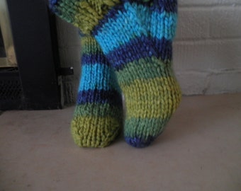 Slipper Socks, hand knitted, size L